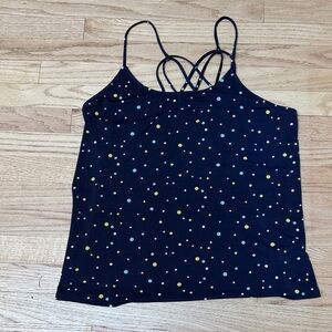 Stitch Fix Navy Polka Dot Strappy Tank Top